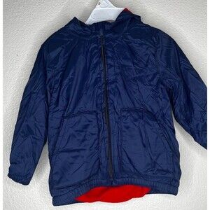 Old Navy Boys Red and Blue Rain coat Jacket Size 18-24 Months Fleece